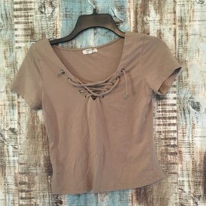 Mauve short sleeved shirt